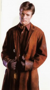 Nathan Fillion as "Malcom Reynolds" on Firefly.